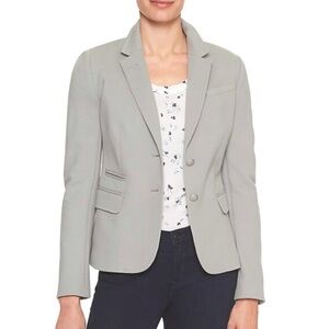 Banana Republic Factory Women’s Light Grey Knit Pique Academy‎ Blazer Size 14